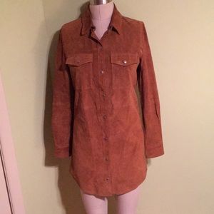 Suede shirt dress